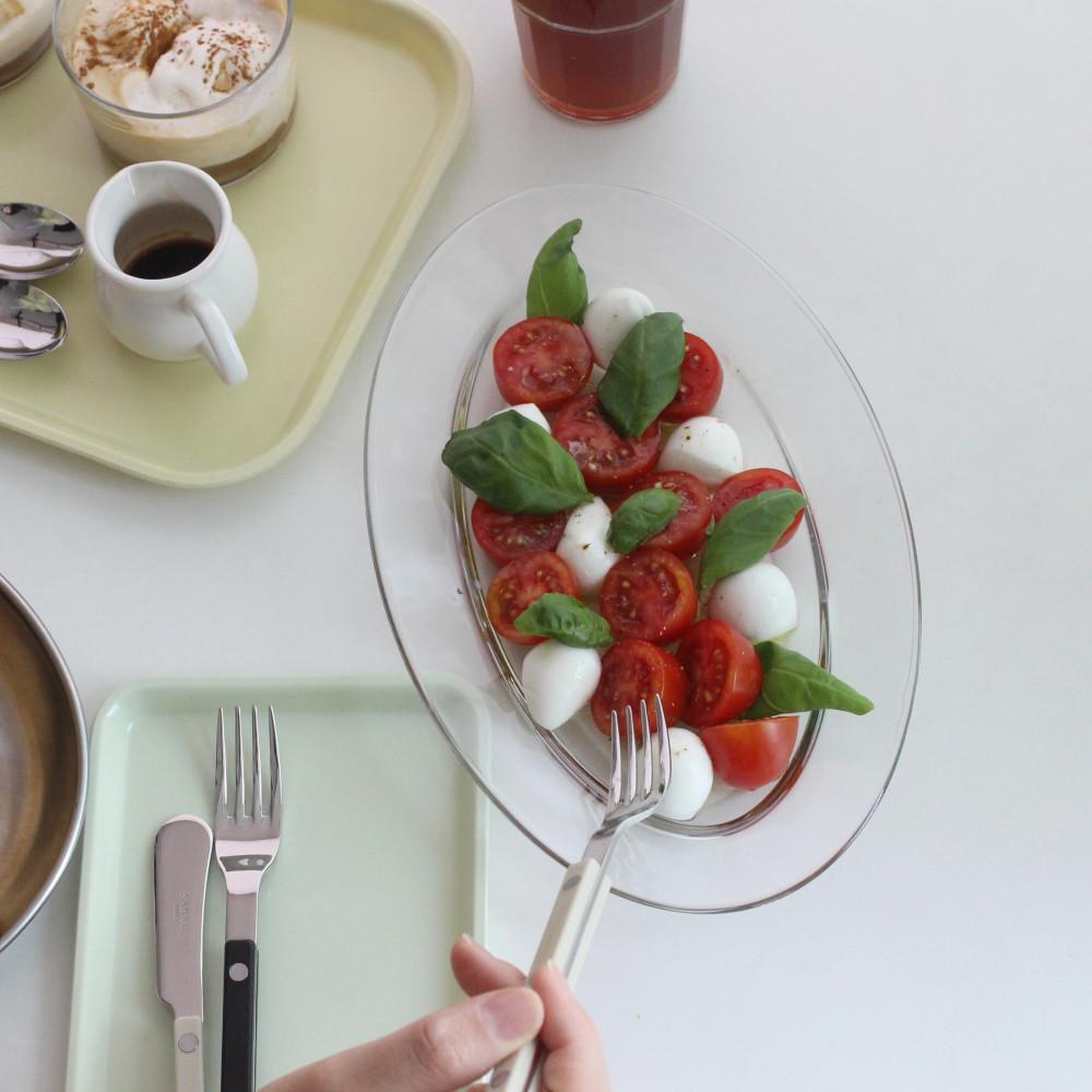 (소소한부엌) 투명 유리 타원접시, 프랑스 오발 플레이트