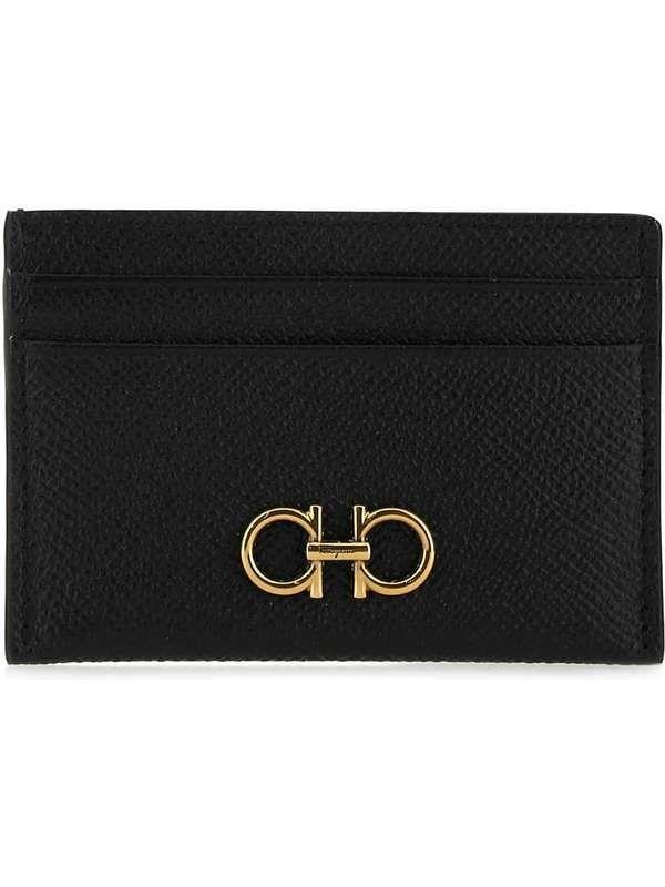 간치니 메탈 장식 사피아노 레더 카드 지갑