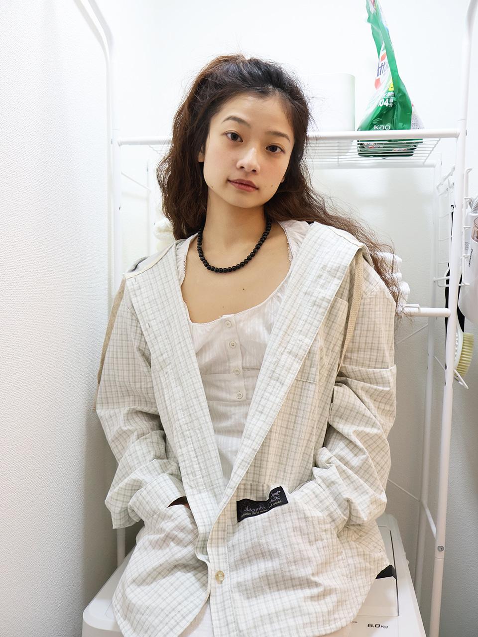 HARU HOODIE SHIRT LIGHT CHECK GREEN