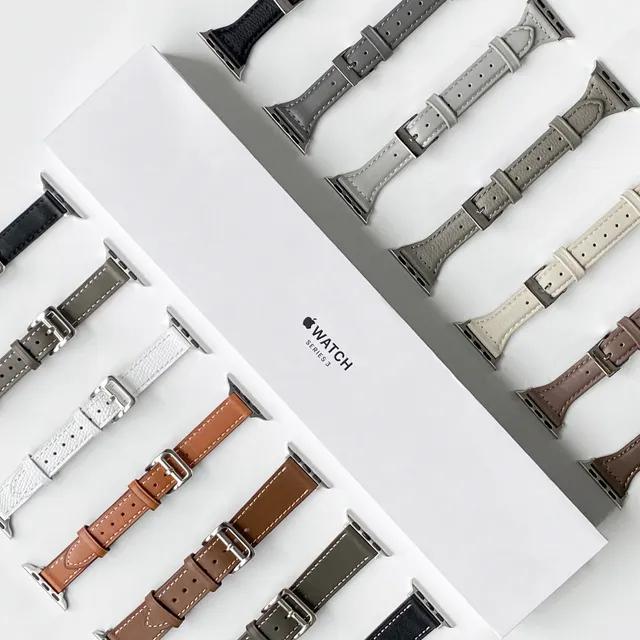 [🚀오늘출발/필름증정] 애플워치 스트랩 가죽 메탈 밀레니즈 루프 레더 케이스 투명 스포츠 애플워치 밴드 시계줄 9 8 7 6 5 4 3 SE 2 봄 여름 가을 겨울