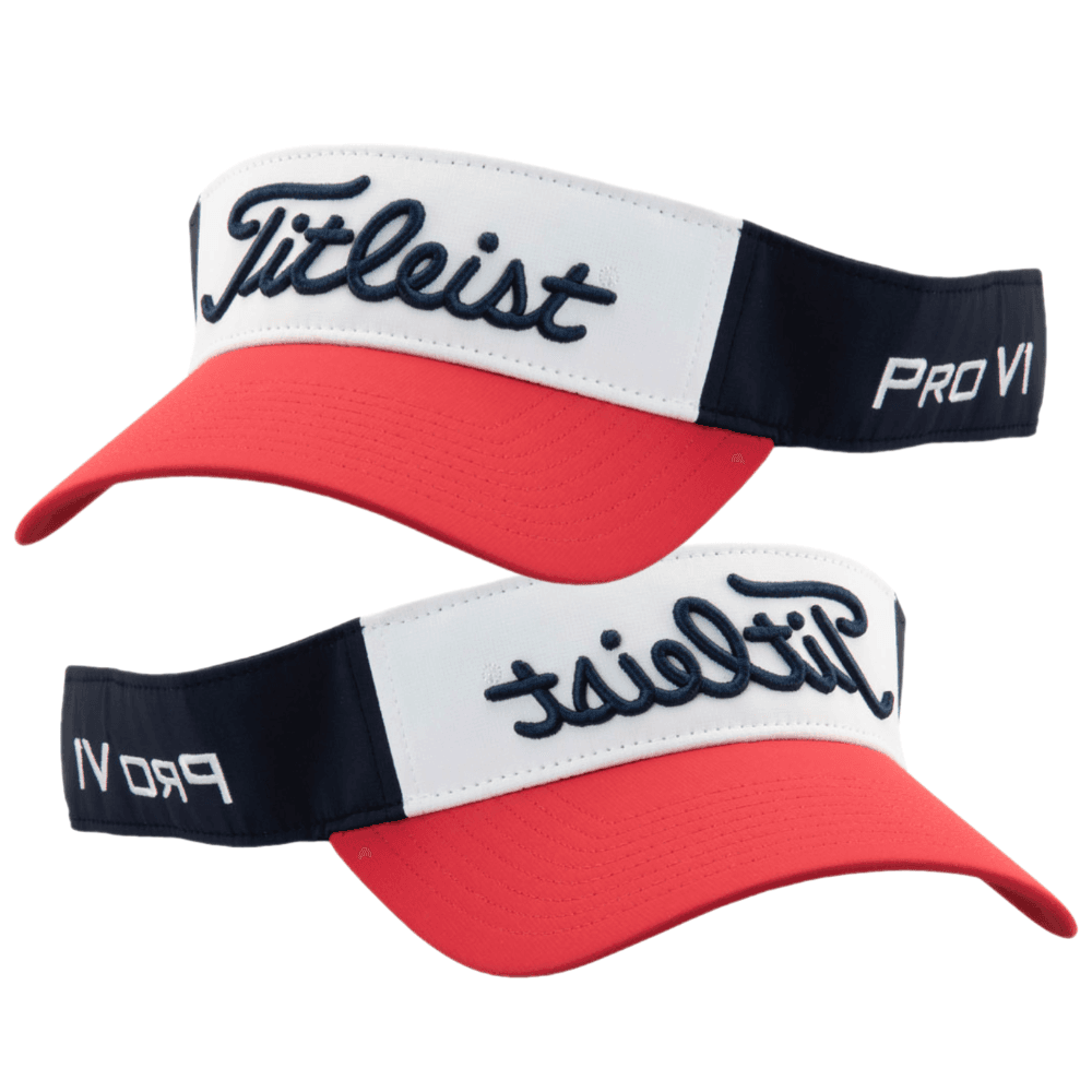 타이틀리스트 남성용 투어 퍼포먼스 골프 바이저 썬캡 모자 레드
