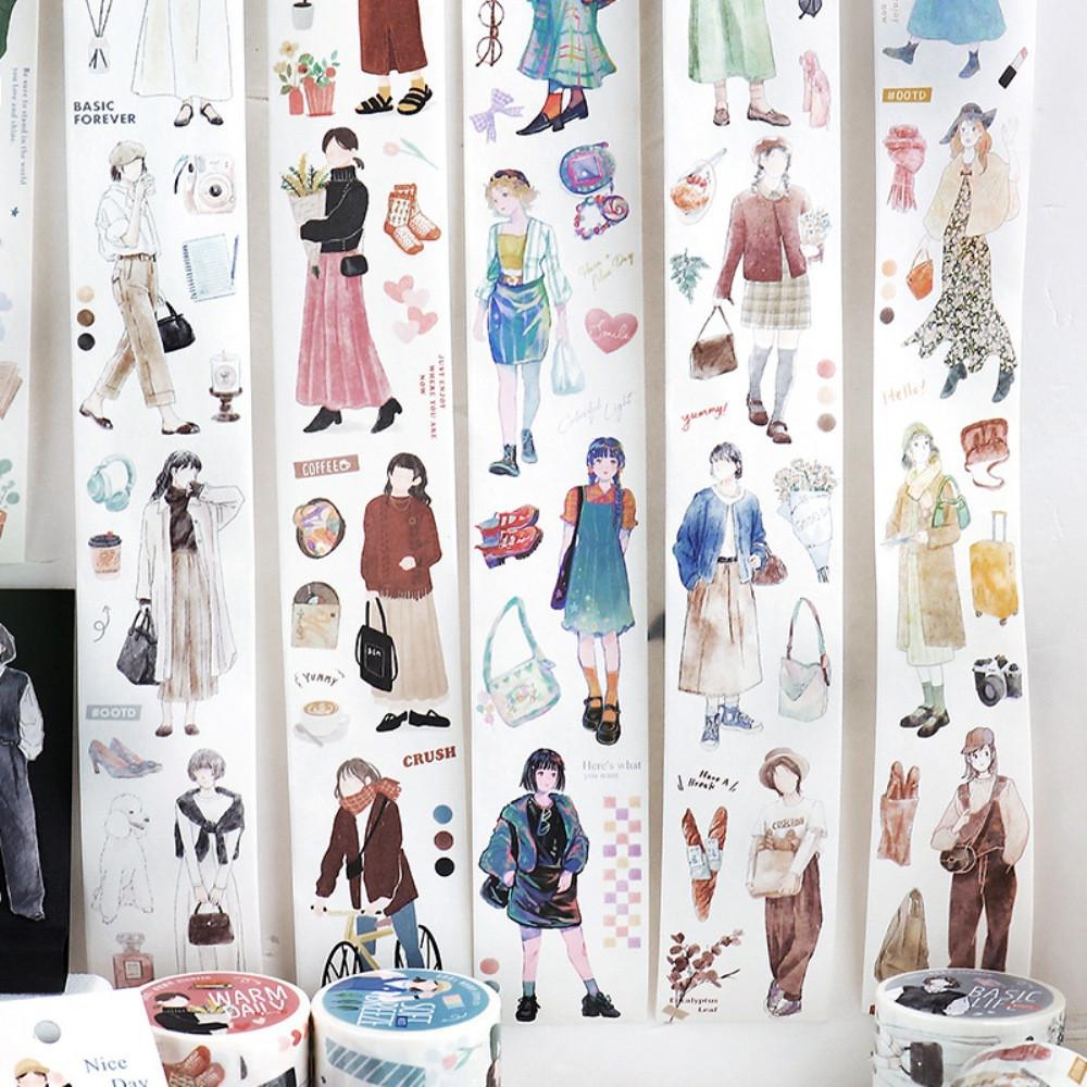 빈티지다꾸 오늘의 패션 소녀 화지 마스킹 테이프