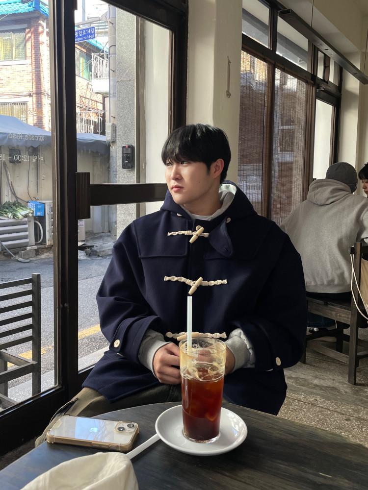 남자숏코트 더플 후드 크롭 떡볶이 코트