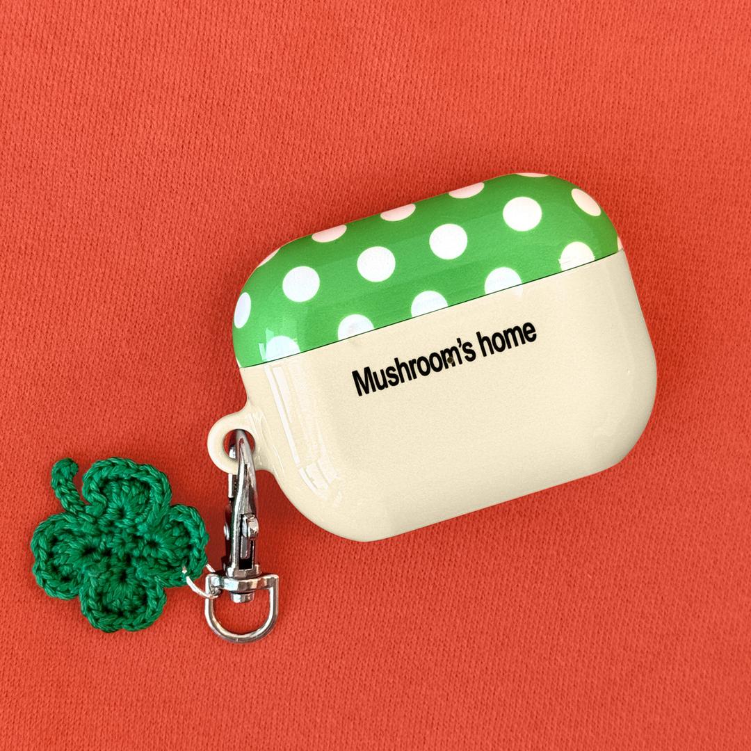 mushroom airpods case (green)