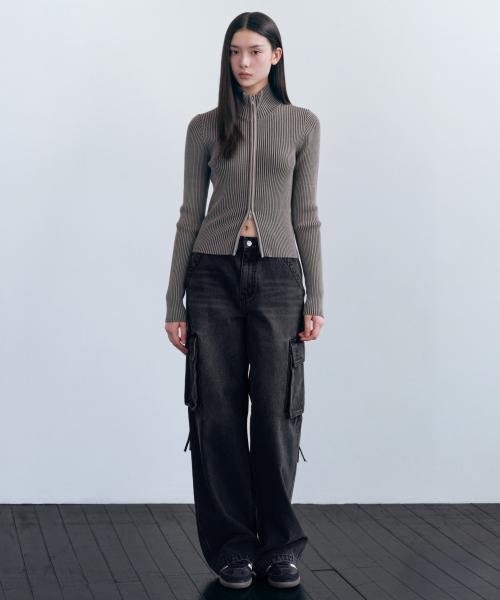 무신사 스탠다드 우먼(MUSINSA STANDARD WOMAN)  우먼즈 와이드 카고 데님 팬츠 [워시드 블랙] - 사이즈 & 후기 | 무신사