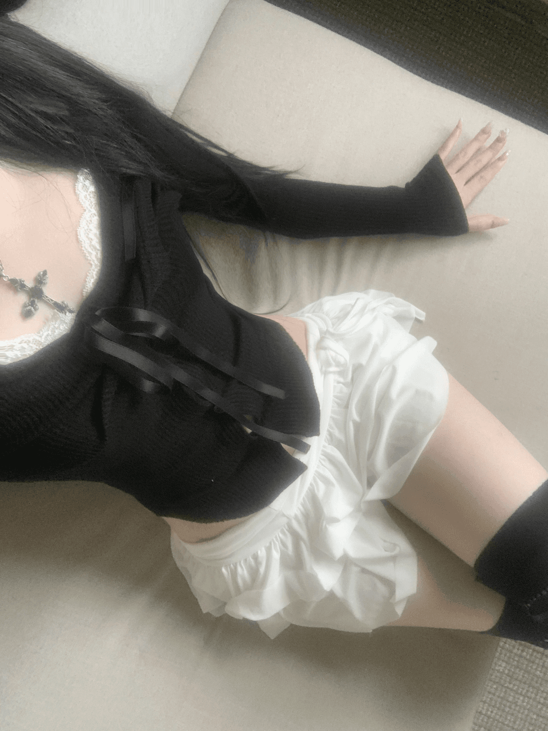 Furreni Lace Strap Top (Black)