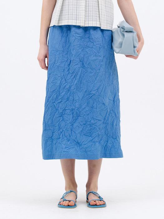 crease midi skirt_hawaian blue