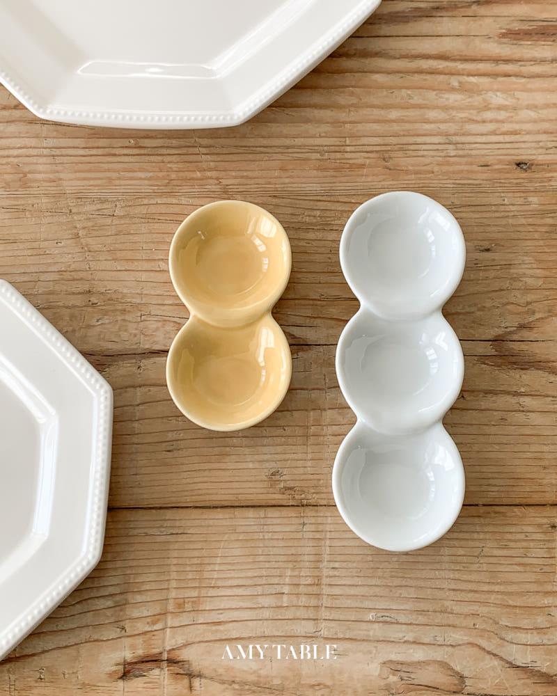 (에이미테이블) 동글 나눔접시 화이트