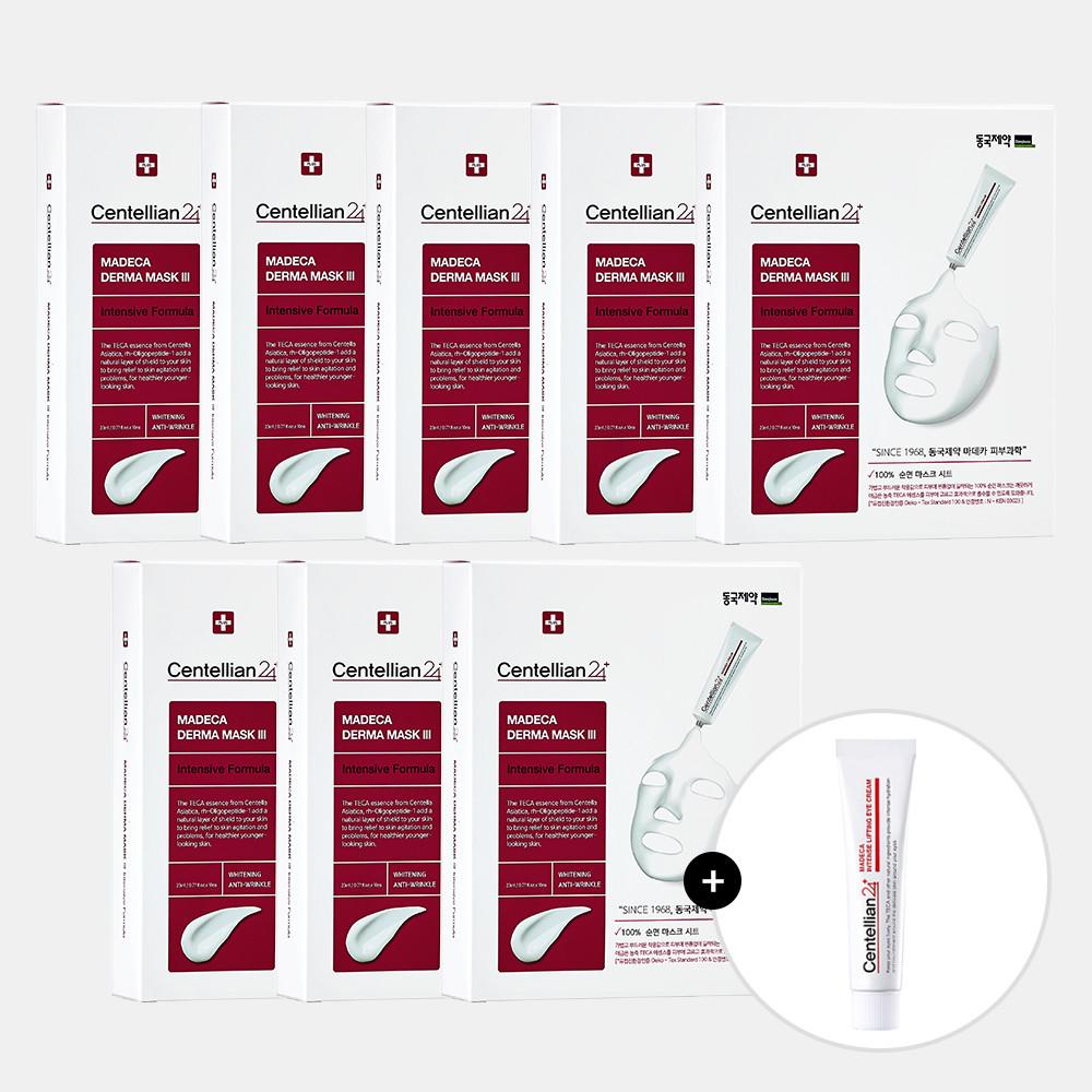 동국제약 센텔리안24 마데카 더마마스크3 인텐시브포뮬러 10매 x 8박스 + 인텐스 리프팅 아이크림 15ml
