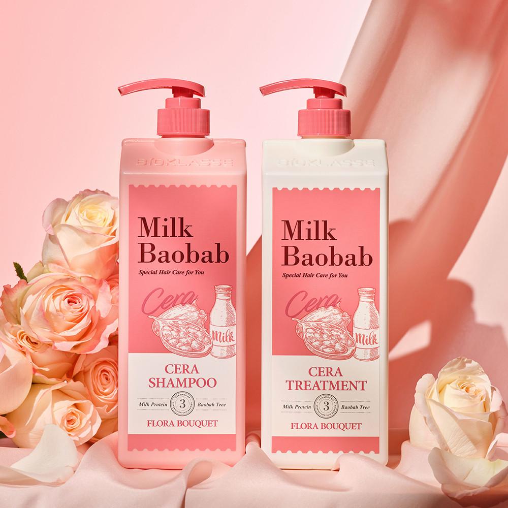 밀크바오밥 세라 샴푸+트리트먼트 플로라부케 1200ml