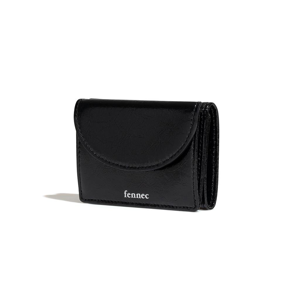 CRINKLE HALFMOON MINI WALLET - BLACK