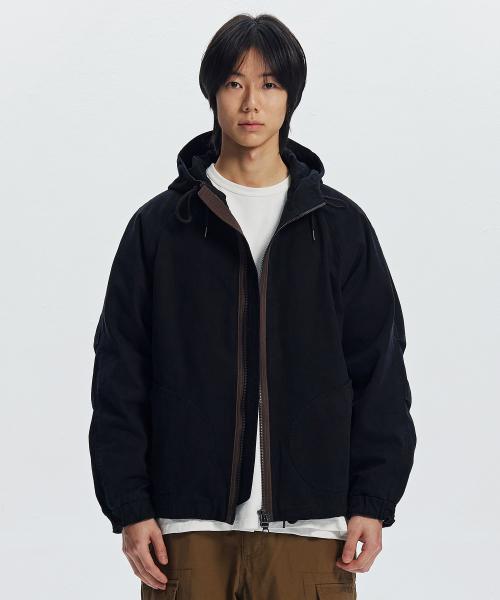 JUNGLE CLOTH DECK HOODED PARKA _ BLACK