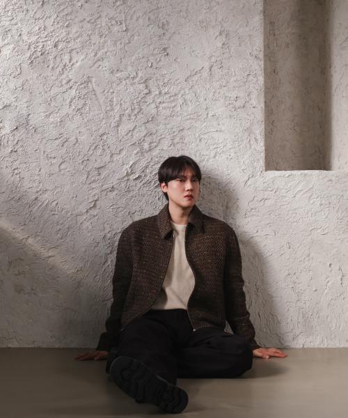 린톤 울 트위드 블루종