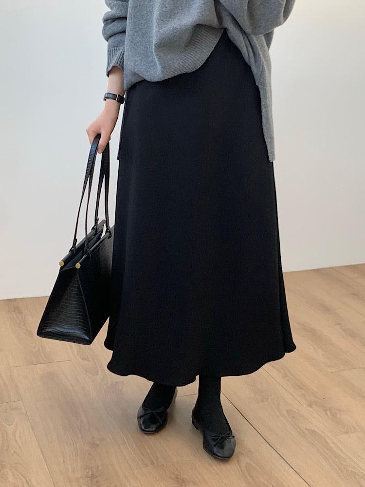 [당일배송] 겨울버전 촤르르 롱 스커트 88사이즈 하체커버