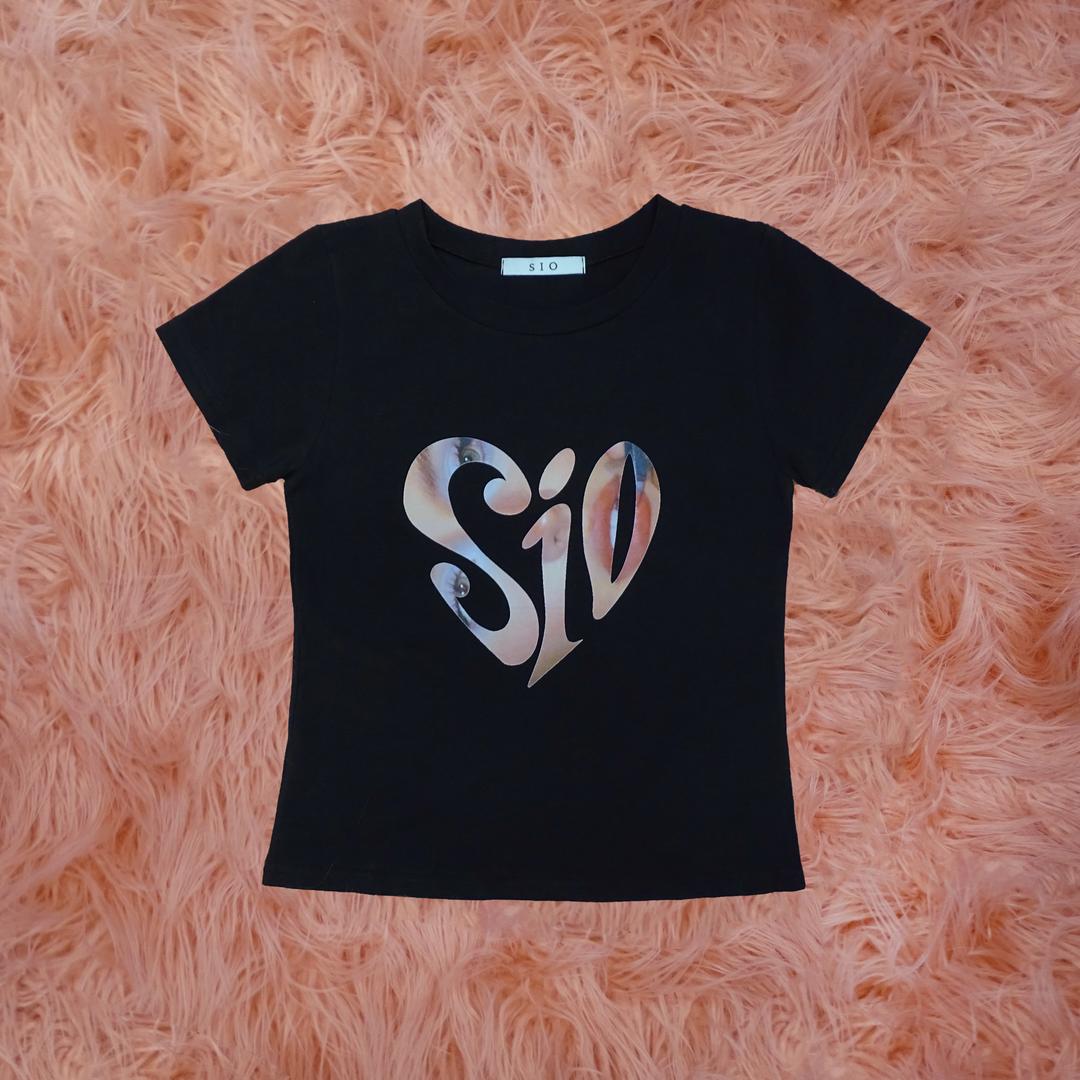SIO HEART LOGO T-SHIRT [BLACK]