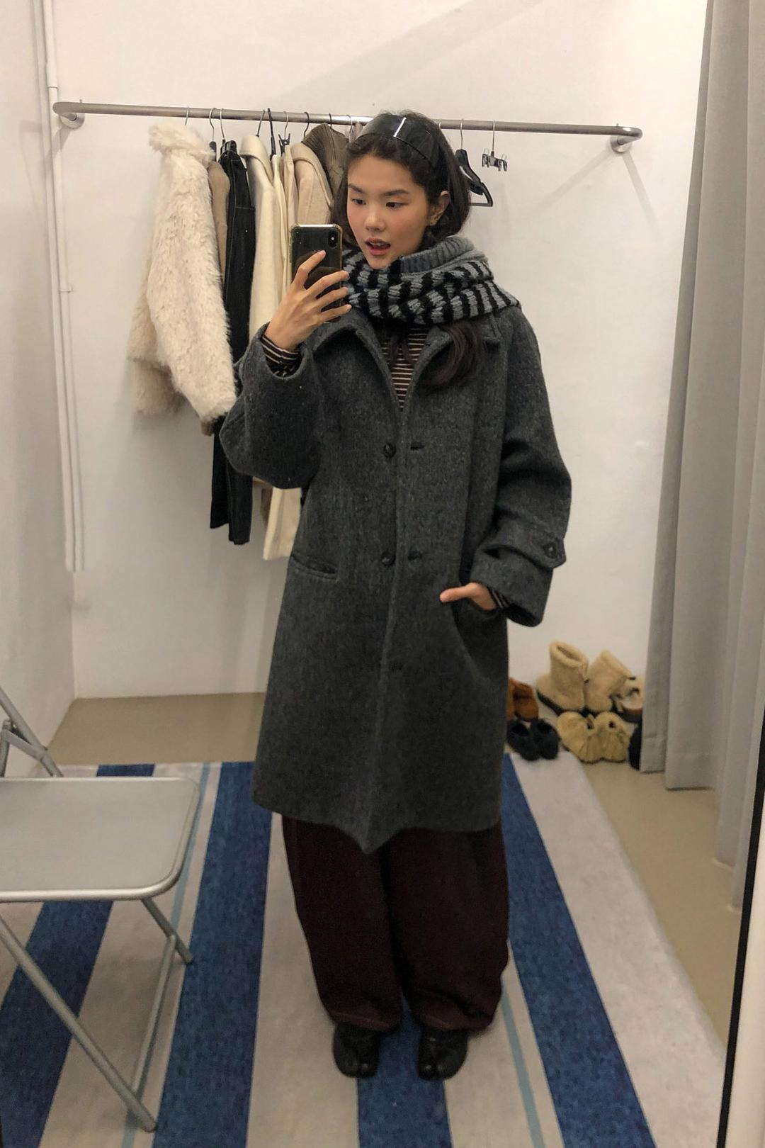 (시즌오프) Flat Coat / Charcoal