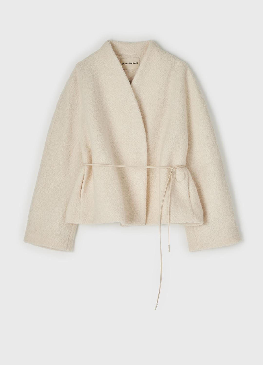Shawl Collar Bucle Jacket / Ivory
