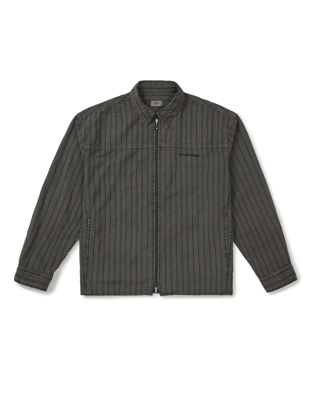 [Mmlg] STRIPE EASY SHIRTS (CHARCOAL)