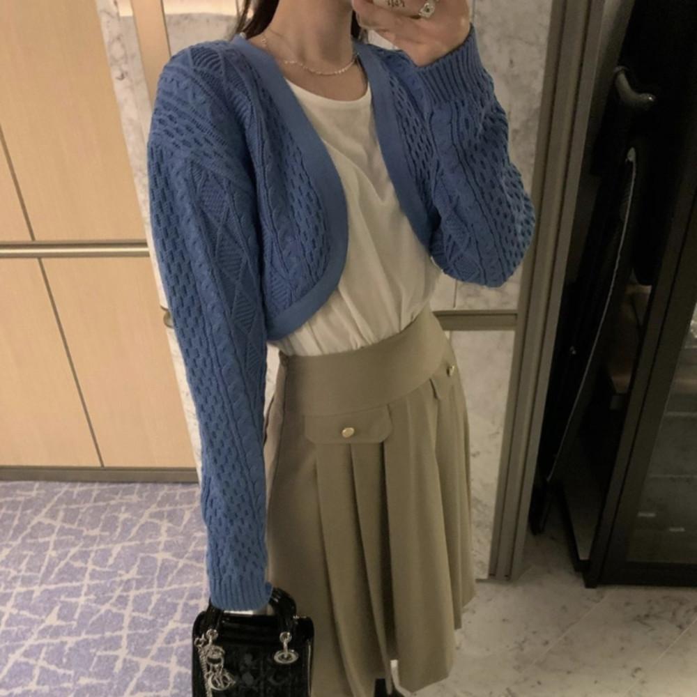 일부당일 / 포스터 페일 꼬임 볼레로 가디건 (4col)