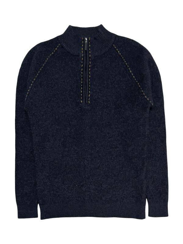 Half zip-up wool mix sweater