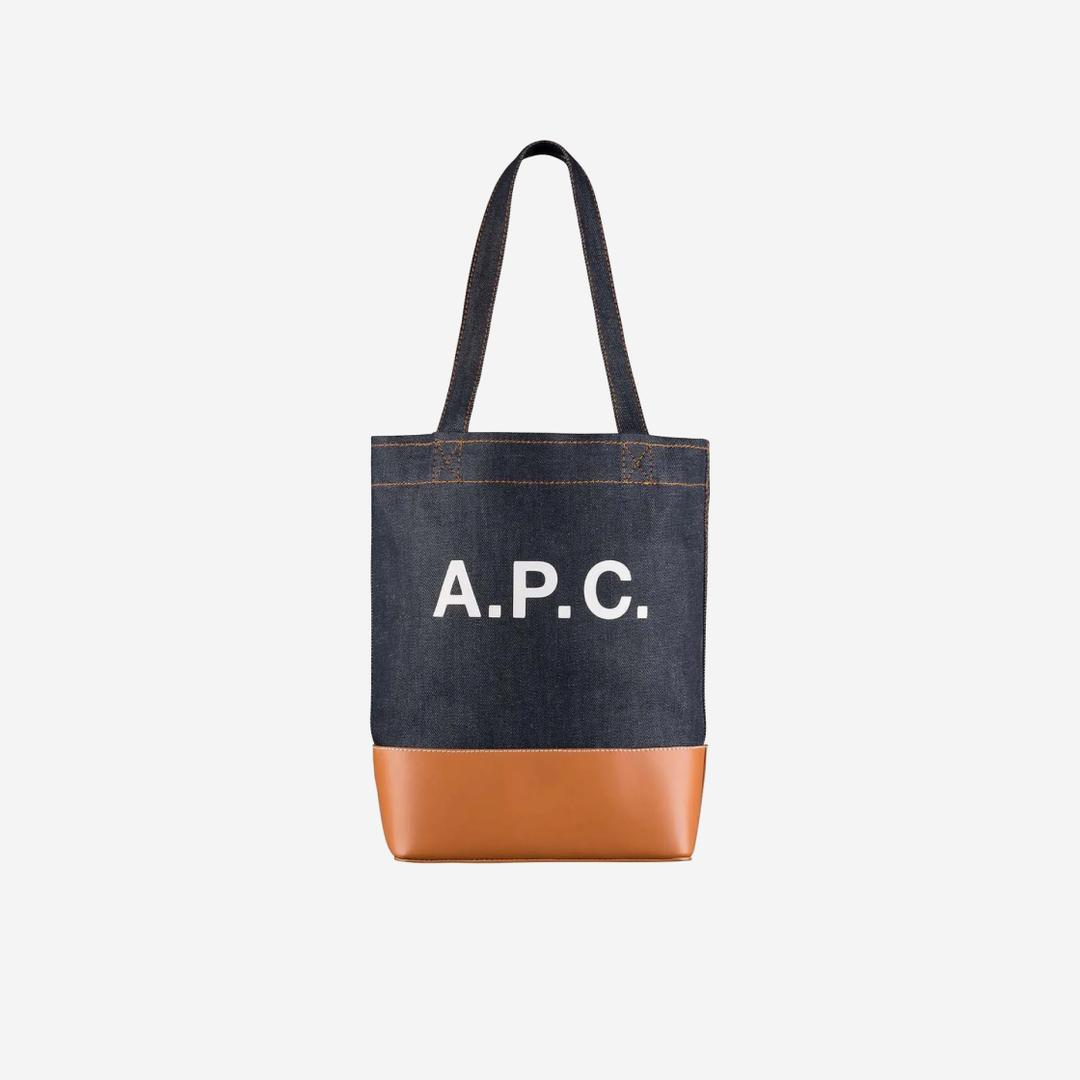 A.P.C. Axelle Small Tote Bag Denim Caramel