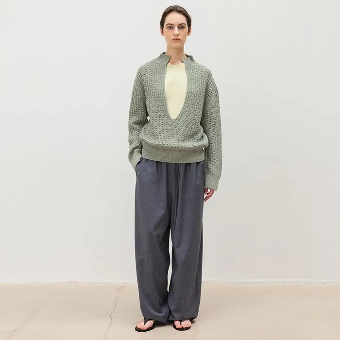String Banding Pants in Gray