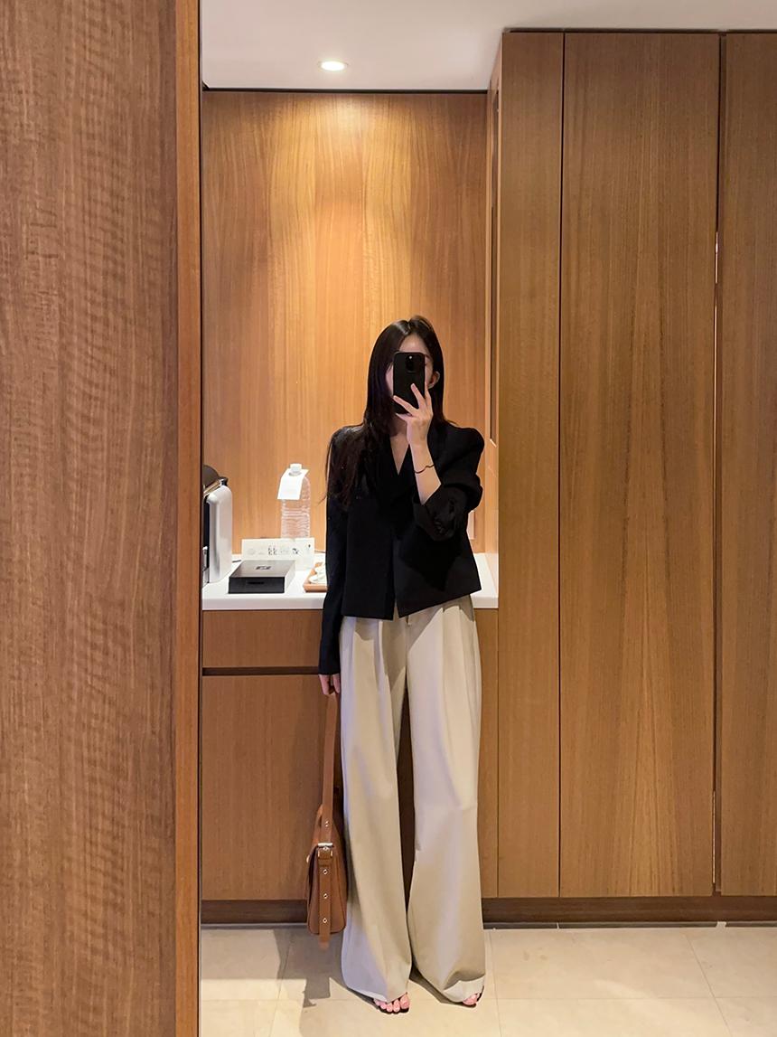 드벨 투턱 와이드 하이웨스트 슬랙스 (SM)