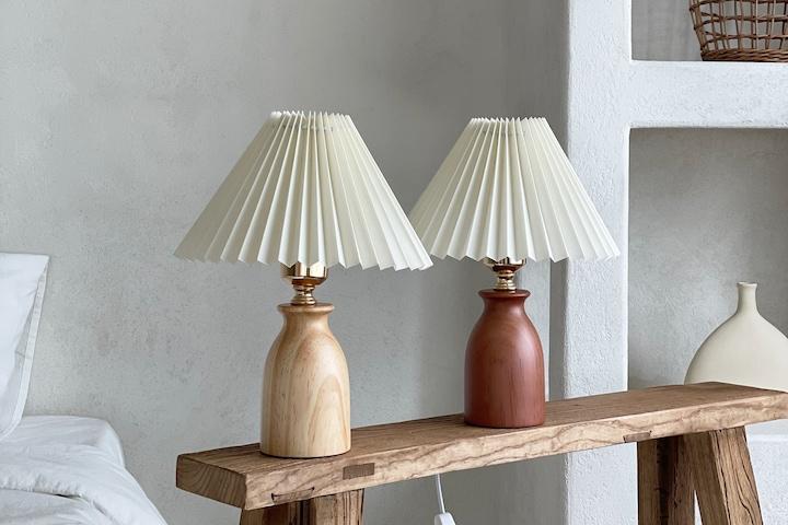 [10%쿠폰] 코지 우드 플리츠 단스탠드 4color (기본전구증정)