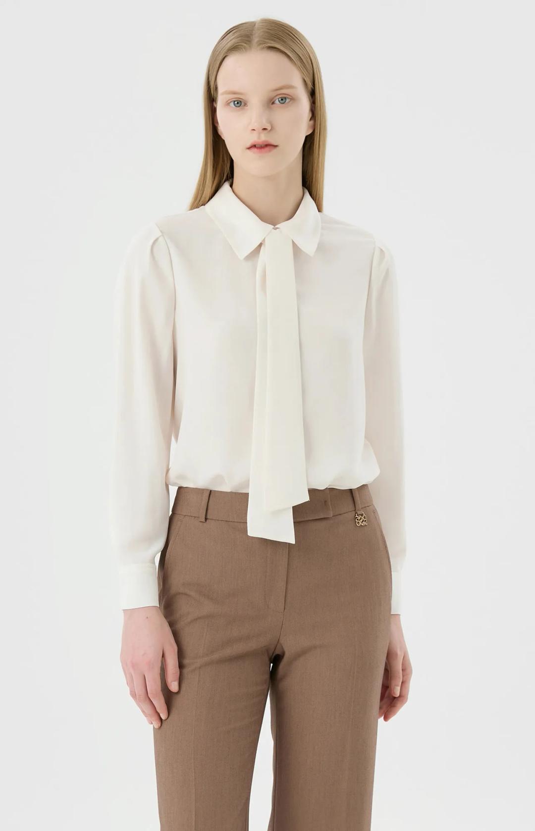 헤론드 솔리드 타이 블라우스