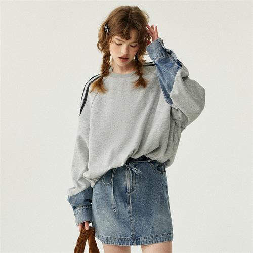 라인 포인트 스웨트셔츠 셋업