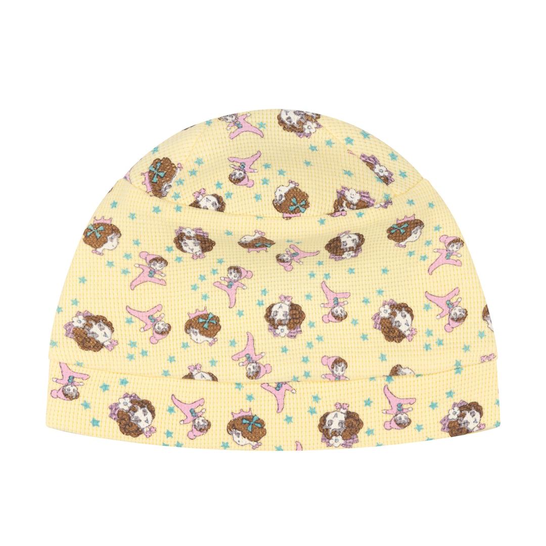 GIRL BABY BEANIE - YELLOW - ONE SIZE