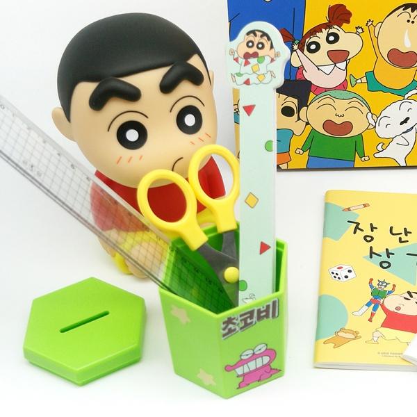짱구 피규어 초코비 연필꽂이 저금통 데스크 정리함