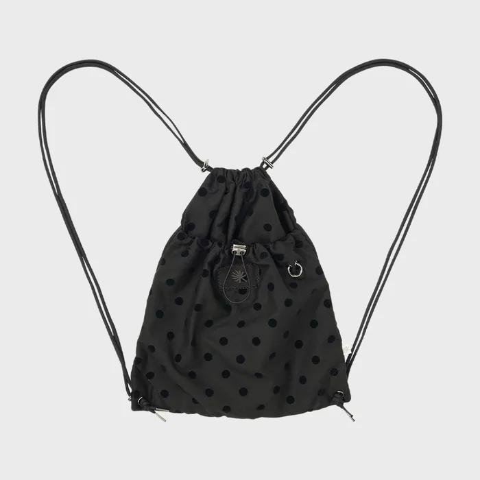 DD flocking dot gym sack string bag (BLACK)