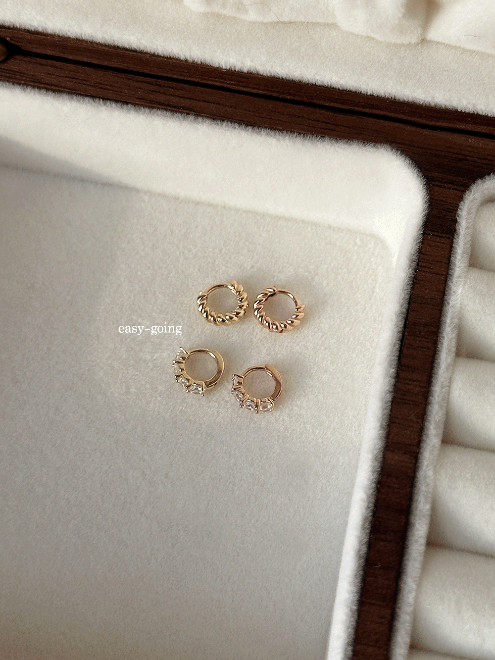 14k 쁘띠 로프/큐빅 원터치 E