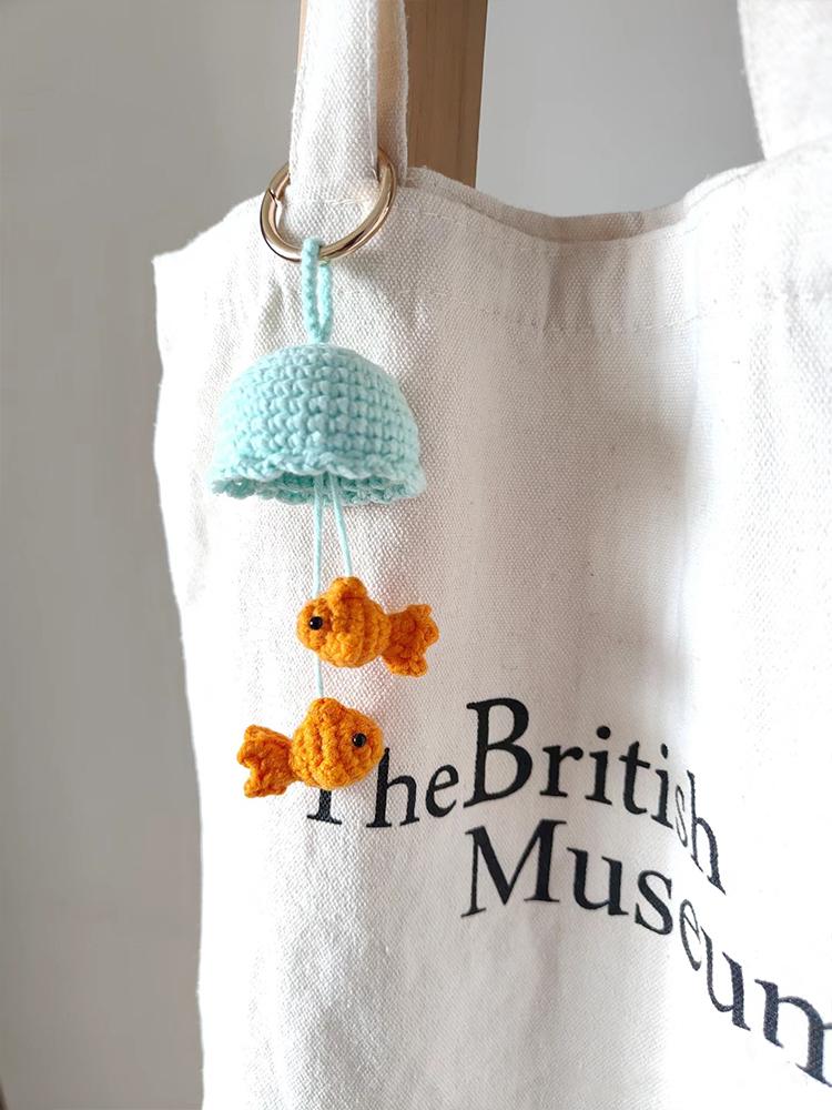 DIY Goldfish Star Keyring 뜨개질 금붕어 별 은방울 키링