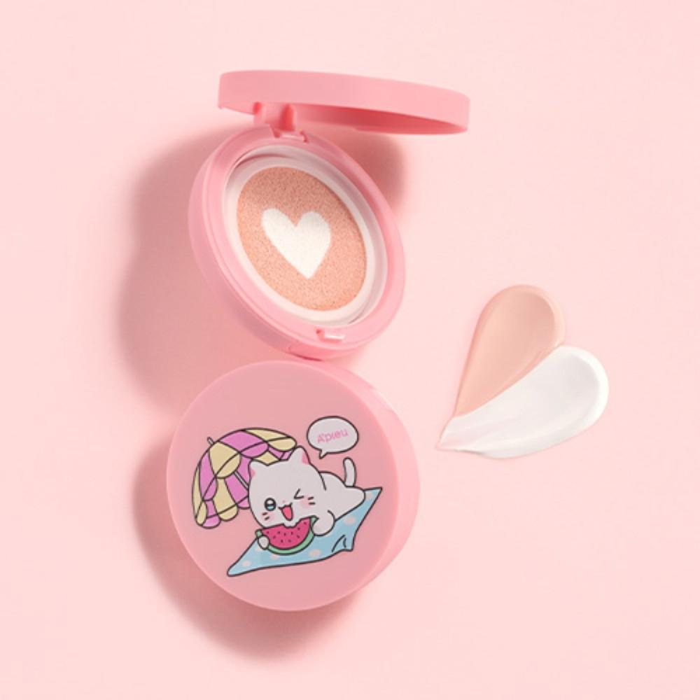 [선쿠션+춘배키링] 어퓨 퓨어 블록 톤업 선 쿠션 SPF50+ 11g (춘배 에디션) 파데프리 선쿠션