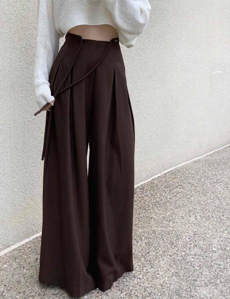 로프 핀턱 와이드 슬랙스