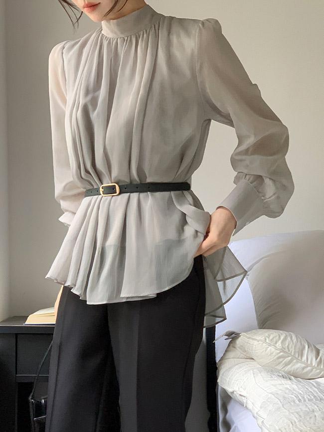 아뜨랑스 (벨트세트/백리본포인트/여신핏♥)주문폭주  로바주 벨트세트 백리본 시폰 쉬폰하객 블라우스 블라우스 bs8443