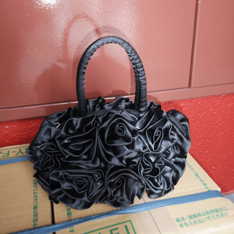 satin flower bag (handmade)