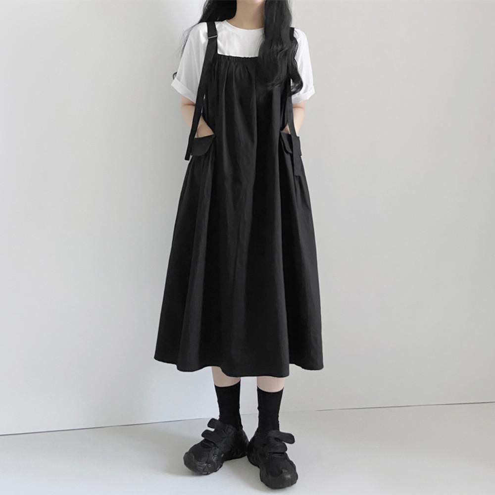 [주문폭주🖤] 길이조절OK! 카고 멜빵 원피스