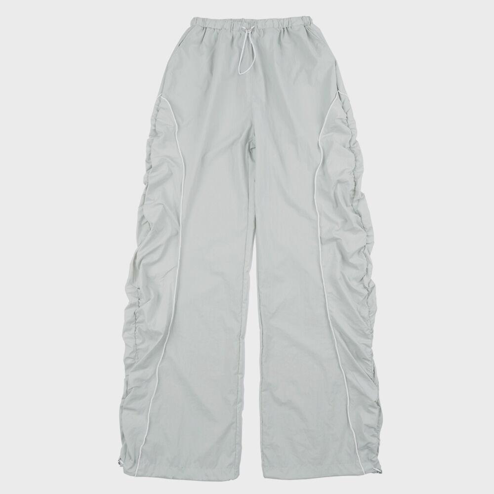 NYLON SHIRRING JOGGER PANTS (GREY)