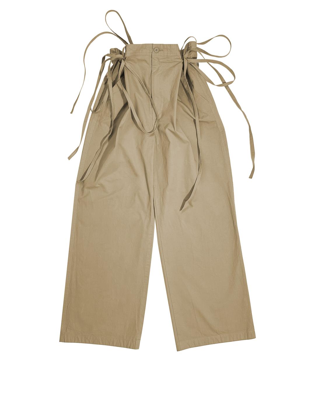 ADJUSTABLE COTTON PANTS BEIGE