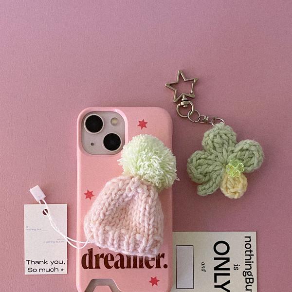 winter bell beanie smart tok (peach - mohair)