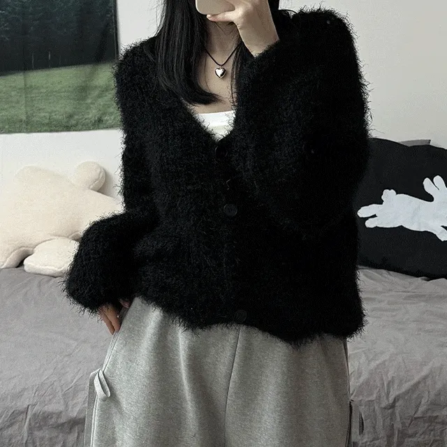 Angora Loose Knit Cardigan 앙고라 루즈 니트 가디건