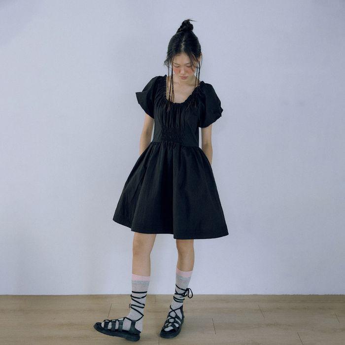 Washer Puff Dress_Black