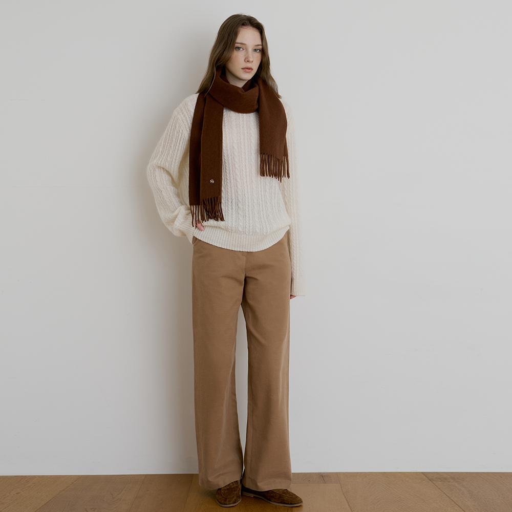 모멧 블론 피치 코튼 팬츠 브라운