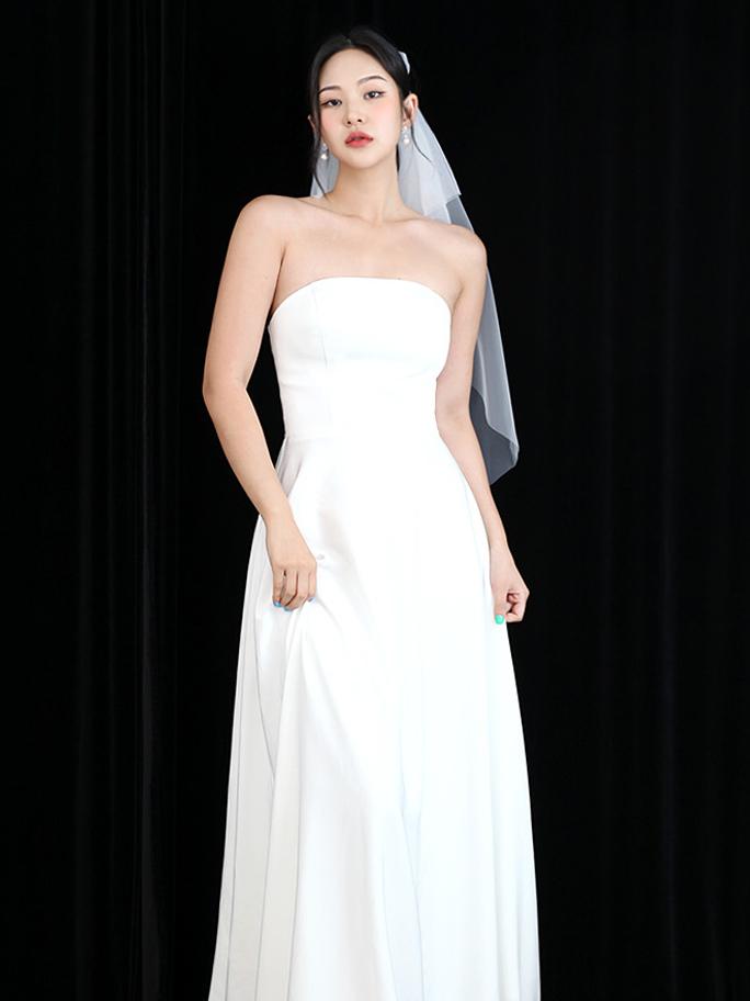 실크 튜브탑 셀프웨딩드레스 (XS-4XL코르셋) 볼레로코디