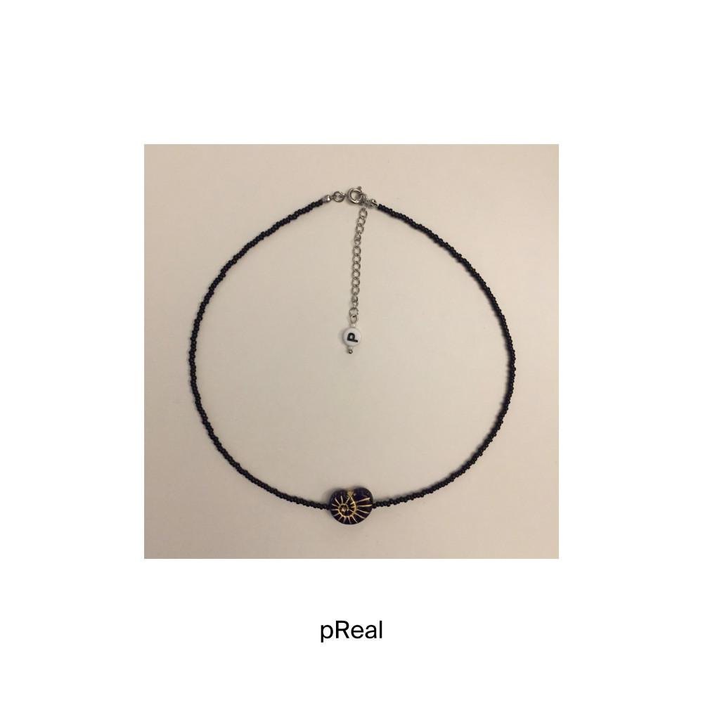 블랙 암모나이트 비즈 목걸이_Black Ammonite Beads Necklace