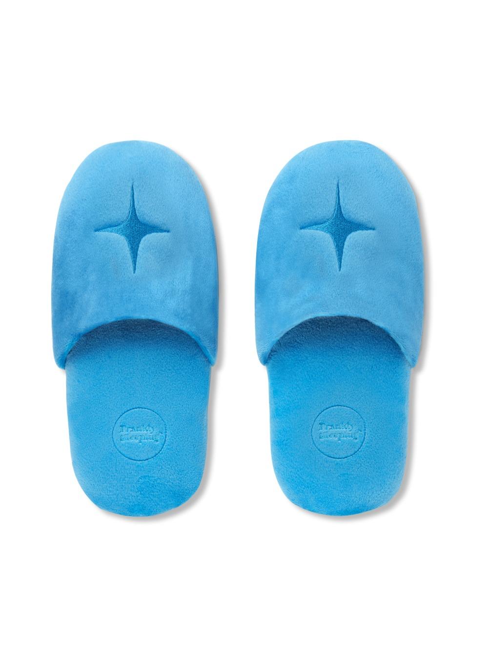 [Velboa Collection] Washable Home Office Shoes, Water Blue