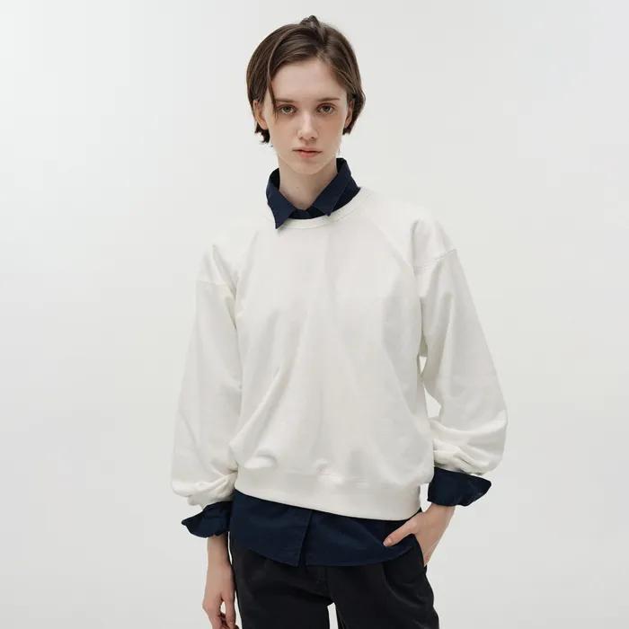 Cotton crewneck sweatshirt (White)